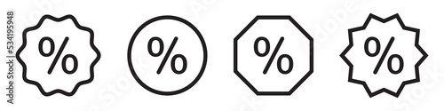 Discount label icon. Percentage label icon, vector illustration