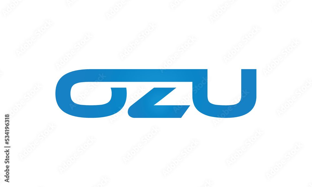 OZU monogram linked letters, creative typography logo icon OZU monogram linked letters, creative typography logo icon