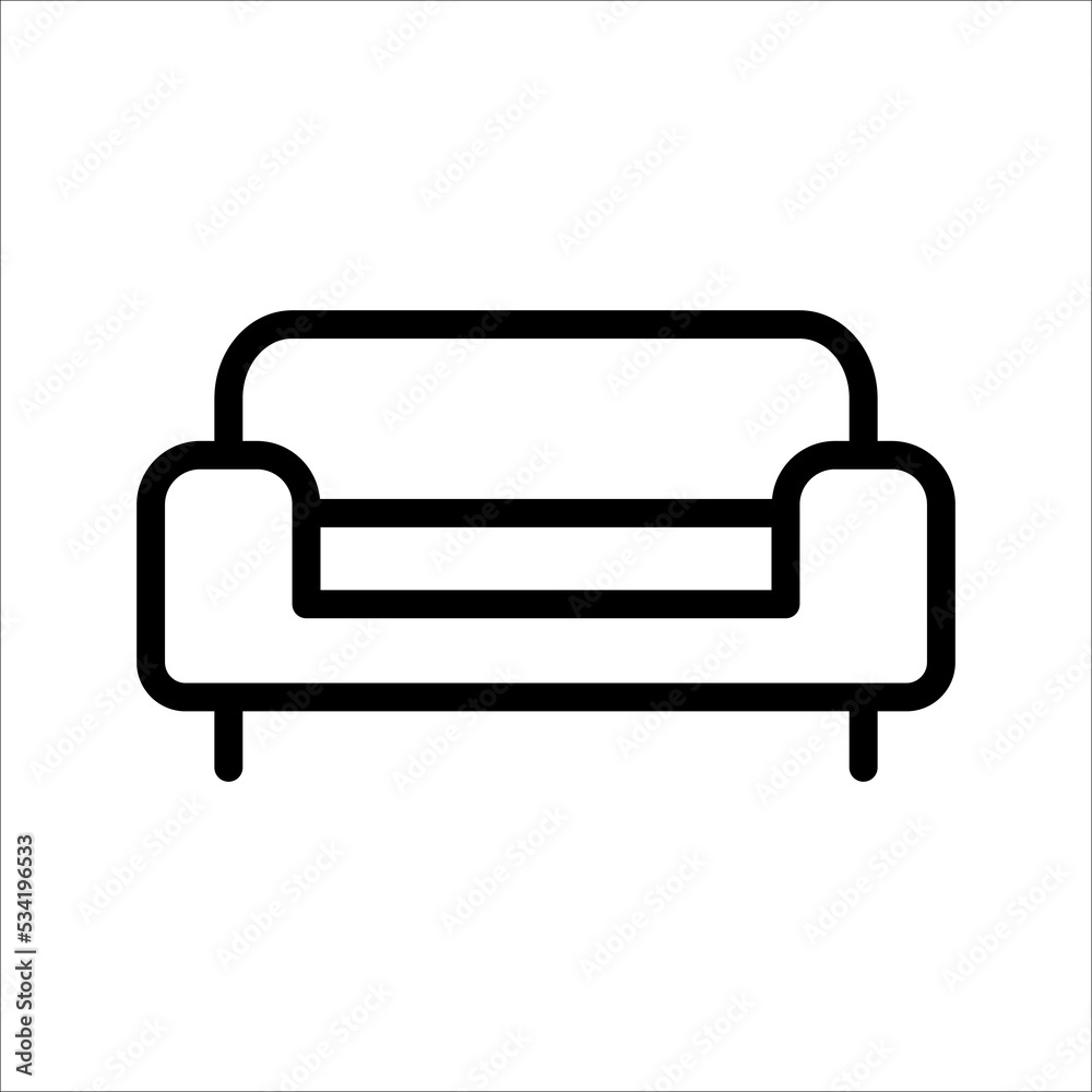 Sofa, linear style sign for mobile concept and web design. Symbol, logo illustration. Pixel perfect vector graphics Sofa, linear style sign for mobile concept and web design. Symbol, logo illustration. Pixel perfect vector graphics