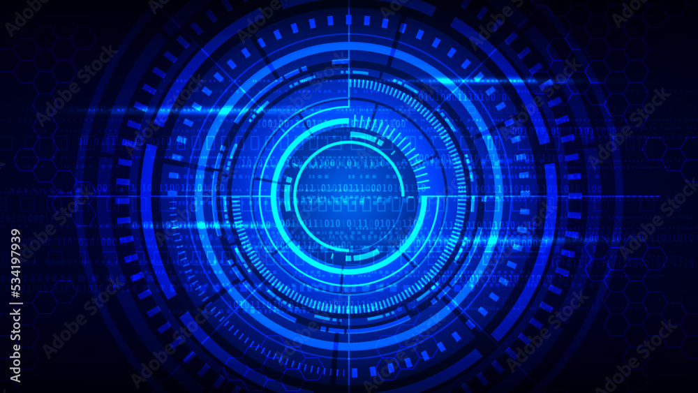 Vector digital hi tech technology adstract blue light background.