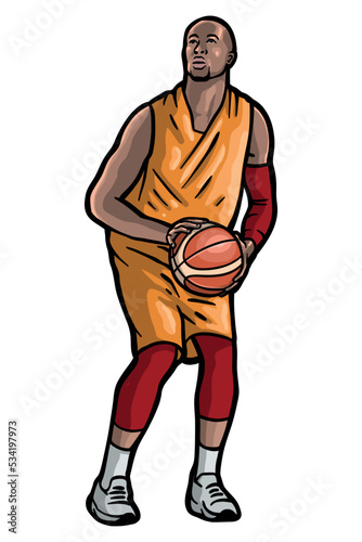 Basketball player in action - vector illustration