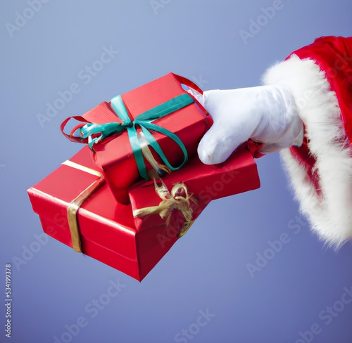 santa claus with gift boxes at Christmas 