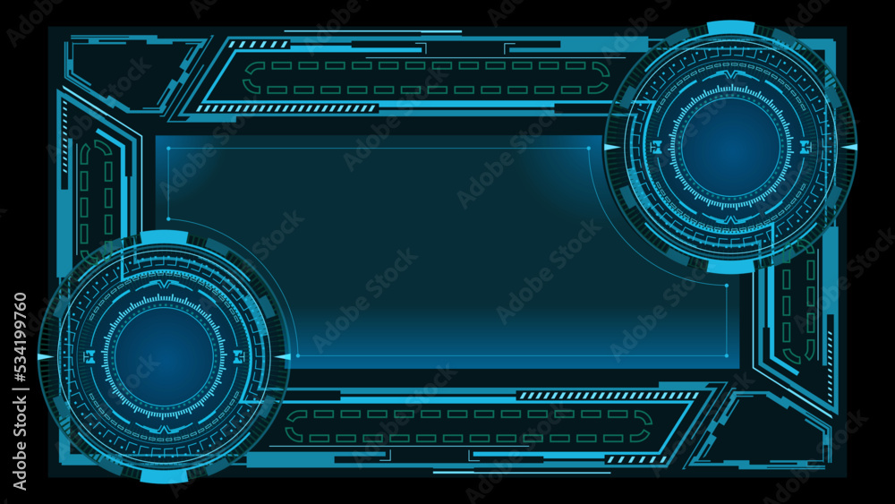 Obraz premium Futuristic HUD frame with copy space.Abstract tech background. Vector illustration.