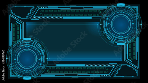 Futuristic HUD frame with copy space.Abstract tech background. Vector illustration.
