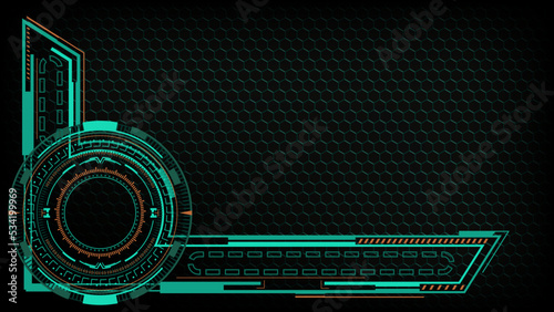 Sci Fi control display.  Futuristic HUD frame with copy space. Vector illustration.