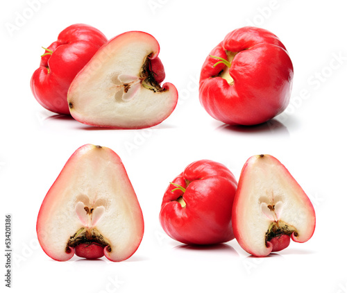 Rose apples or chomphu on white background photo