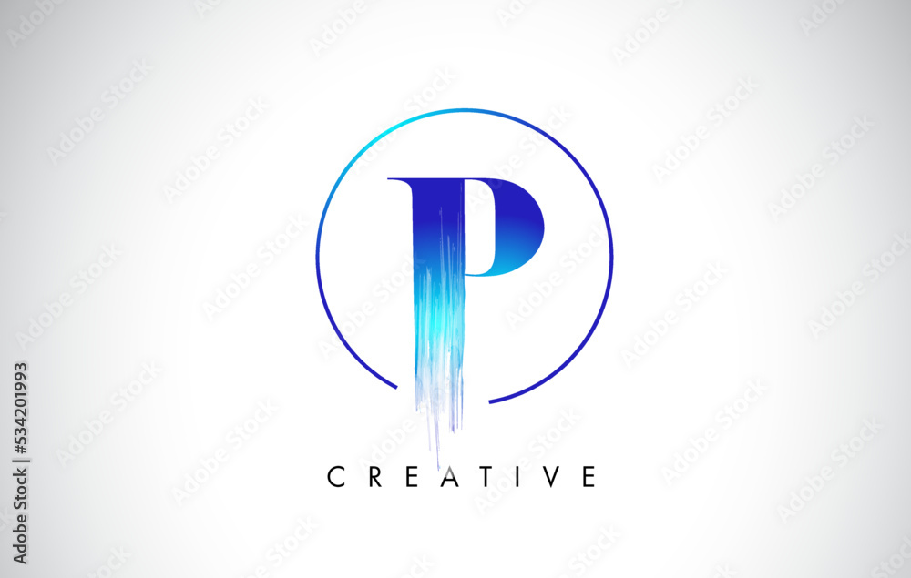 P Brush Stroke Letter Logo Design. Blue Paint Logo Leters Icon. P Brush Stroke Letter Logo Design. Blue Paint Logo Leters Icon.