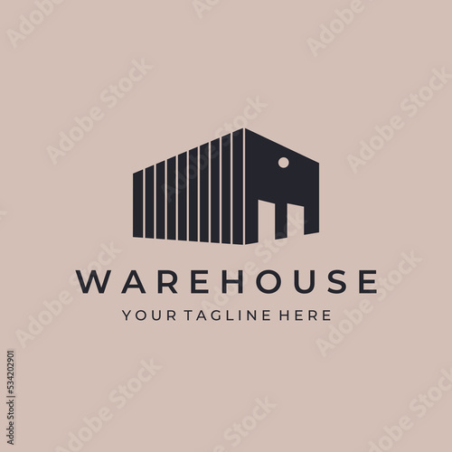 warehouse vintage logo simple vector design illustration