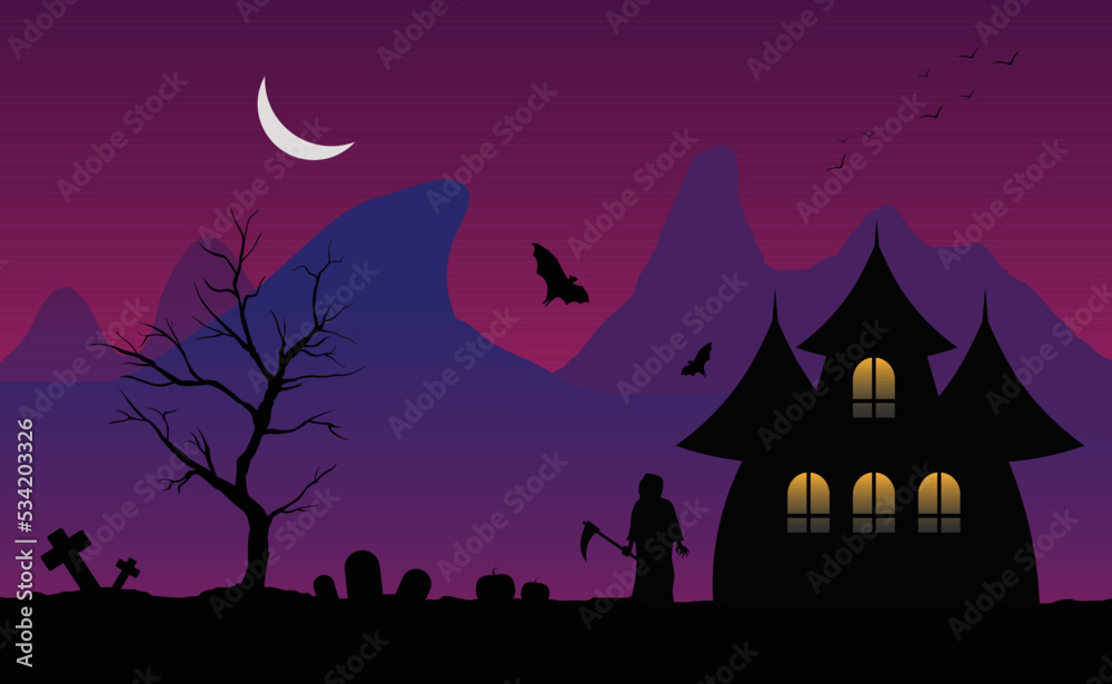 Happy Halloween day background. Vector illustration