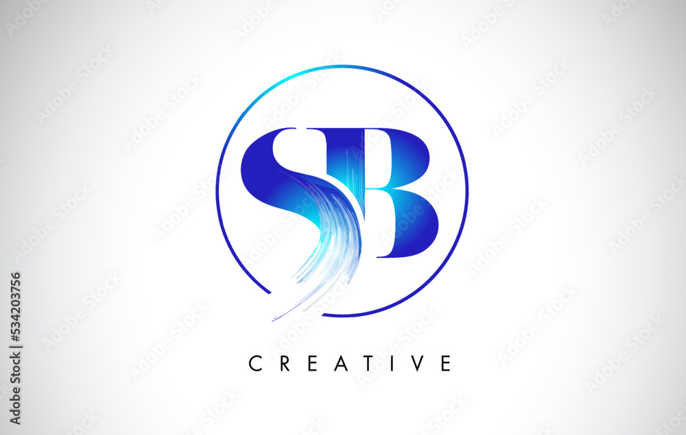 SB Brush Stroke Letter Logo Design. Blue Paint Logo Leters Icon. SB Brush Stroke Letter Logo Design. Blue Paint Logo Leters Icon.