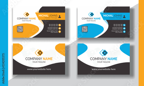 Modern business card creative and clean business card template, corporate professional business card, vector illustration