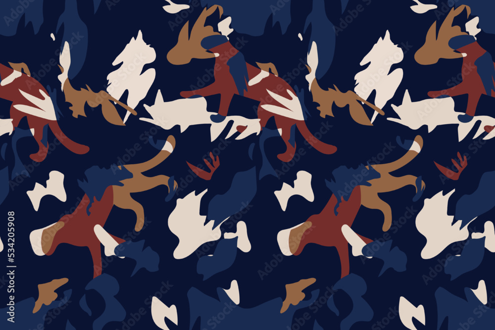 Abstract seamless pattern with animal print.