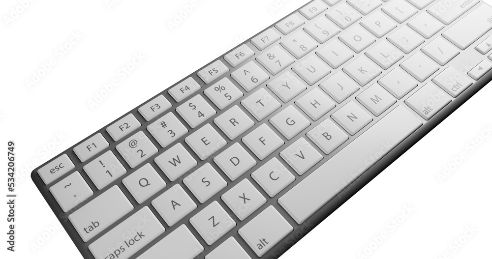 computer keyboard isolated on white