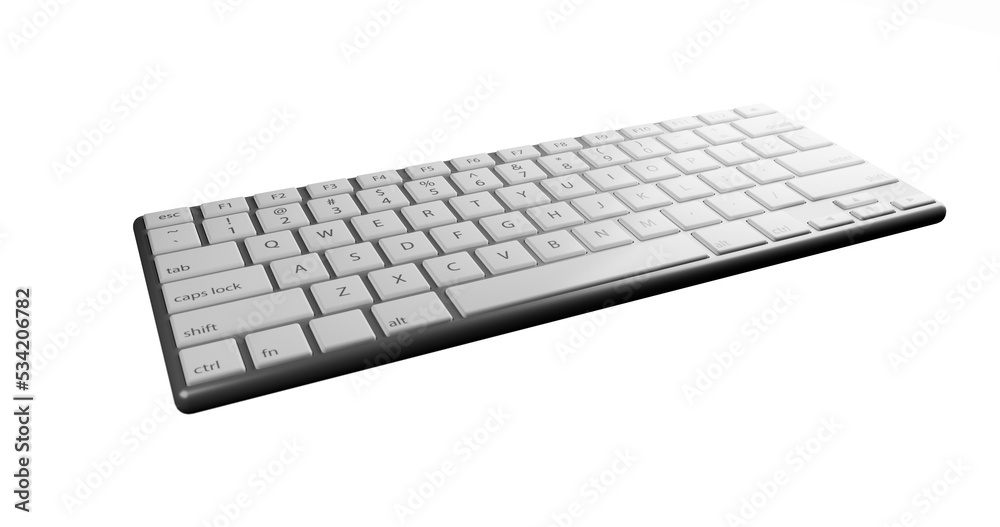 computer keyboard isolated on white - obrazy, fototapety, plakaty 