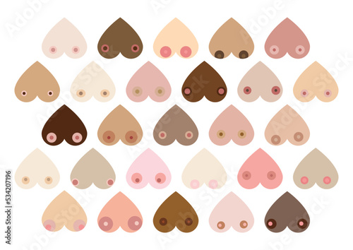 Love heart boob illustration. Care for your breasts. 