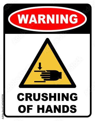 crushing safety sign