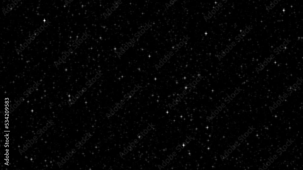 Animation of Fly trough the space with millions stars in Dark Universe Background 4K