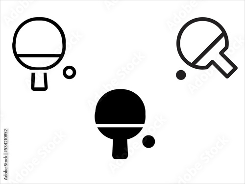 art illustration sport icon logo design concept vector silhouette logotype isolated element symbol set of ping pong