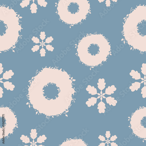 Winter Christmas seamless pattern. Vector illustration in flat style