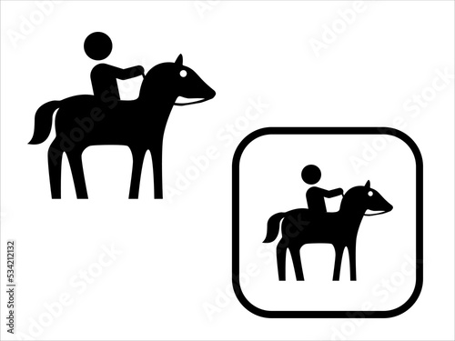 art illustration sport icon logo design concept vector silhouette logotype isolated element symbol set of polo horse jockey