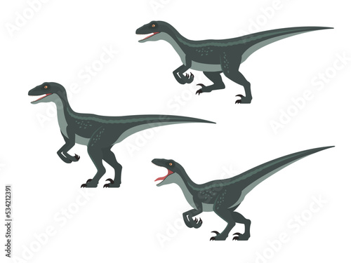 Fototapeta Naklejka Na Ścianę i Meble -  Velociraptor dinosaur set