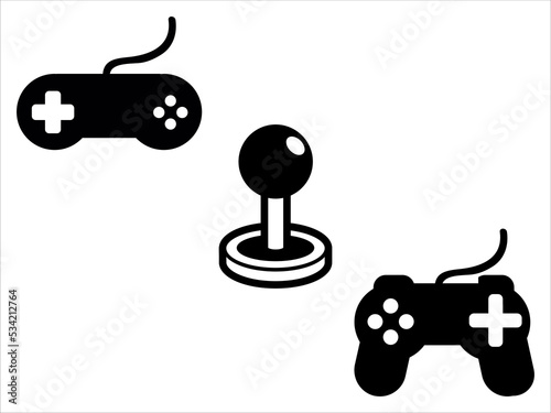 art illustration sport icon logo design concept vector silhouette logotype isolated element symbol set of console joy pad video gam