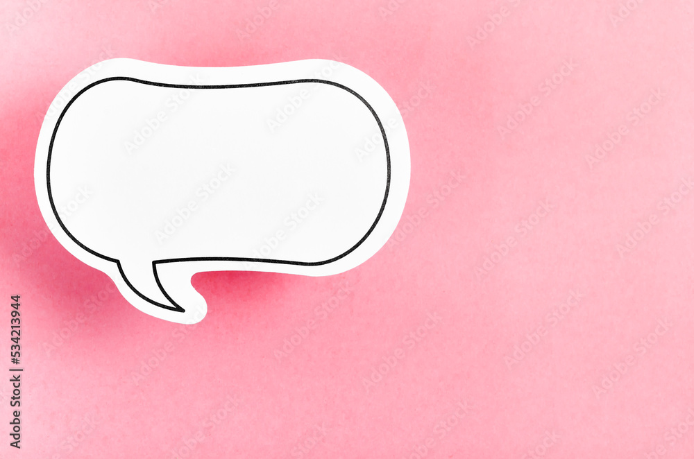 The Speech bubble with copy space communication talking speaking concepts on pink color background. The Speech bubble with copy space communication talking speaking concepts on pink color background.