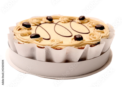 Beautiful whole cake with pistachio cream