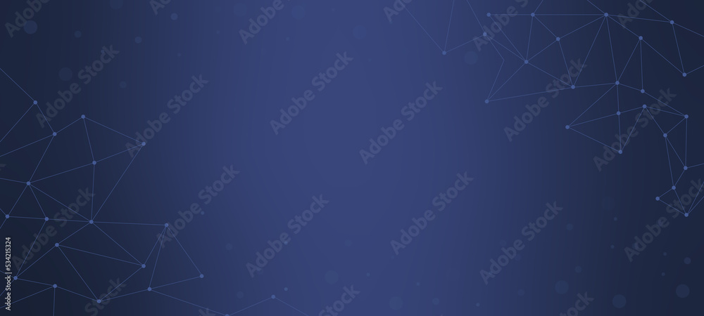Dark blue gradient background with the network connection pattern