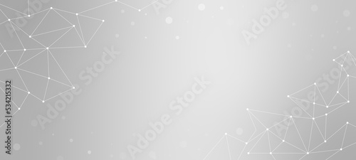 Abstract white gradient background with the network connection pattern