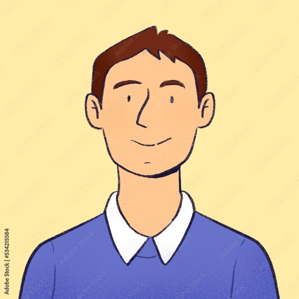 Businessman with a smile. Avatar illustration. Male character. Smiling man.