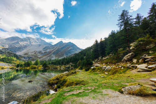 Fototapeta Naklejka Na Ścianę i Meble -  Beautiful mountain view of Val D'Aosta countryside