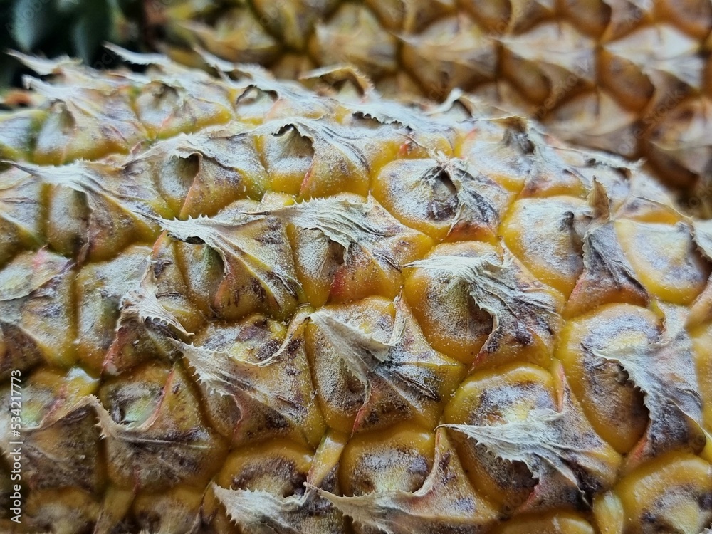 pineapple a short distance from the food supermarker. close - up macro shot