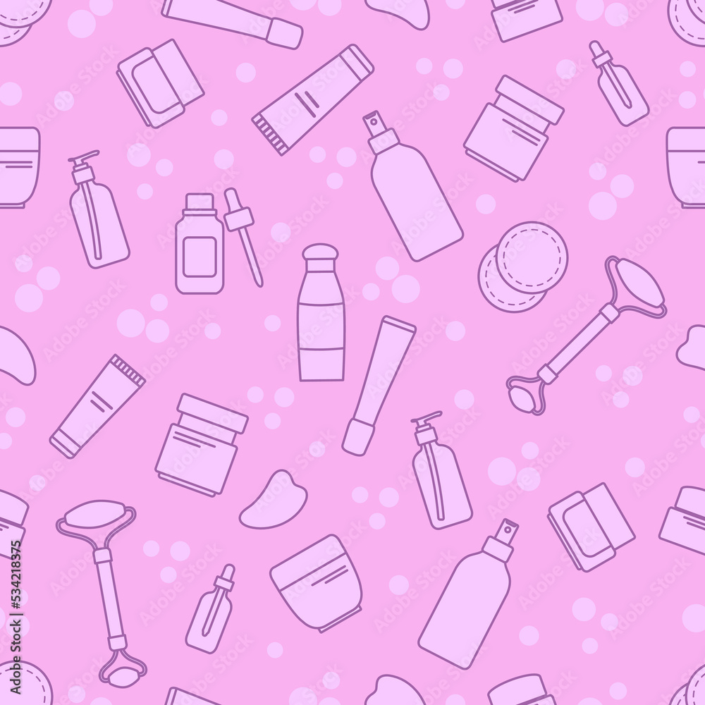 Pattern Beauty Routine Face Skin Care Cosmetics Pattern Beauty Routine Face Skin Care Cosmetics