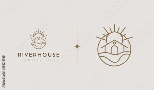 Rustic Retro Vintage Wooden Barn Farm logo Illustration. Universal creative premium symbol. Vector sign icon logo template. Vector illustration