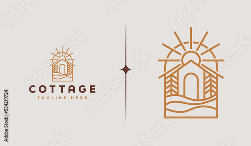 Rustic Retro Vintage Wooden Barn Farm logo Illustration. Universal creative premium symbol. Vector sign icon logo template. Vector illustration