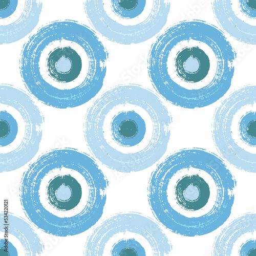 Painted round shapes seamless pattern graphic design.