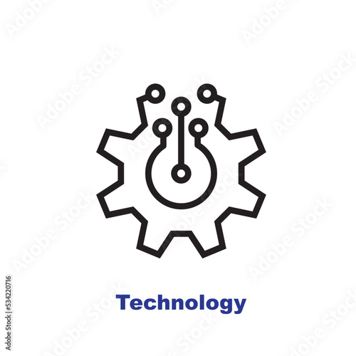 technology concept. gear icon. Digital Service Logo. editable vector.
