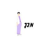 bts illustration of Jin, Suga, J-hope, RM, Jumin, Taehyung, Jungkook