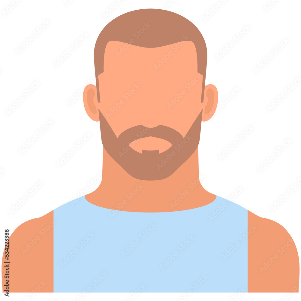 Brutal bearded man avatar icon vector isolated on white Brutal bearded man avatar icon vector isolated on white