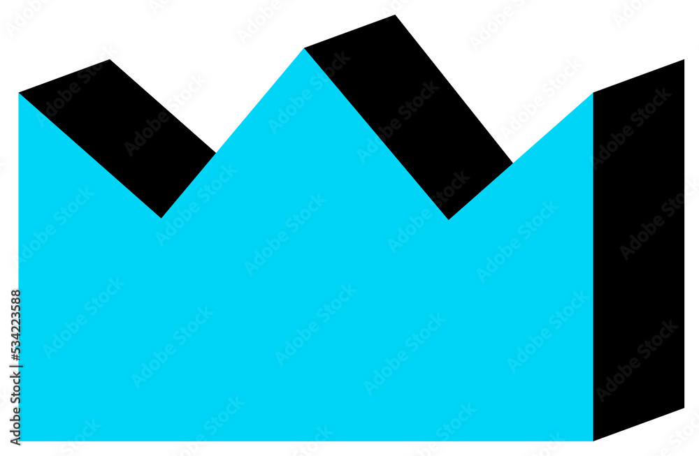 Geometric object in black and blue colors. PNG with transparent background Geometric object in black and blue colors. PNG with transparent background