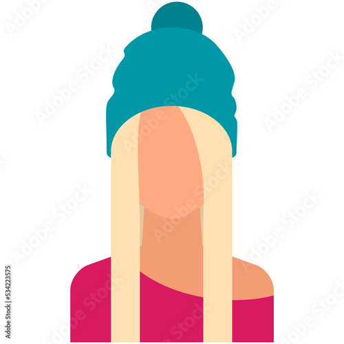 Hipster young woman student in hat avatar icon vector