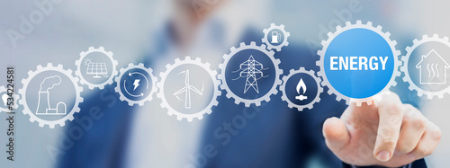Energy market, production, transport, consumption. Renewable electricity with wind turbine, solar panel. Nuclear power plant. Gas and fuel. International trading, contracts and regulations.