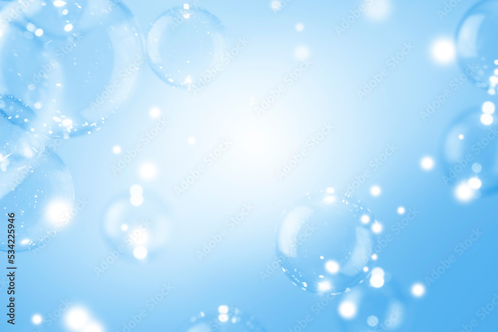 Abstract Beautiful Shiny Defocus Blue Soap Bubbles Background. White Space. Refreshing Soap Sud Bubbles Water. Abstract Beautiful Shiny Defocus Blue Soap Bubbles Background. White Space. Refreshing Soap Sud Bubbles Water.
