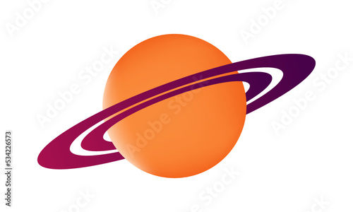 Saturn planet illustration with mesh technique on white background