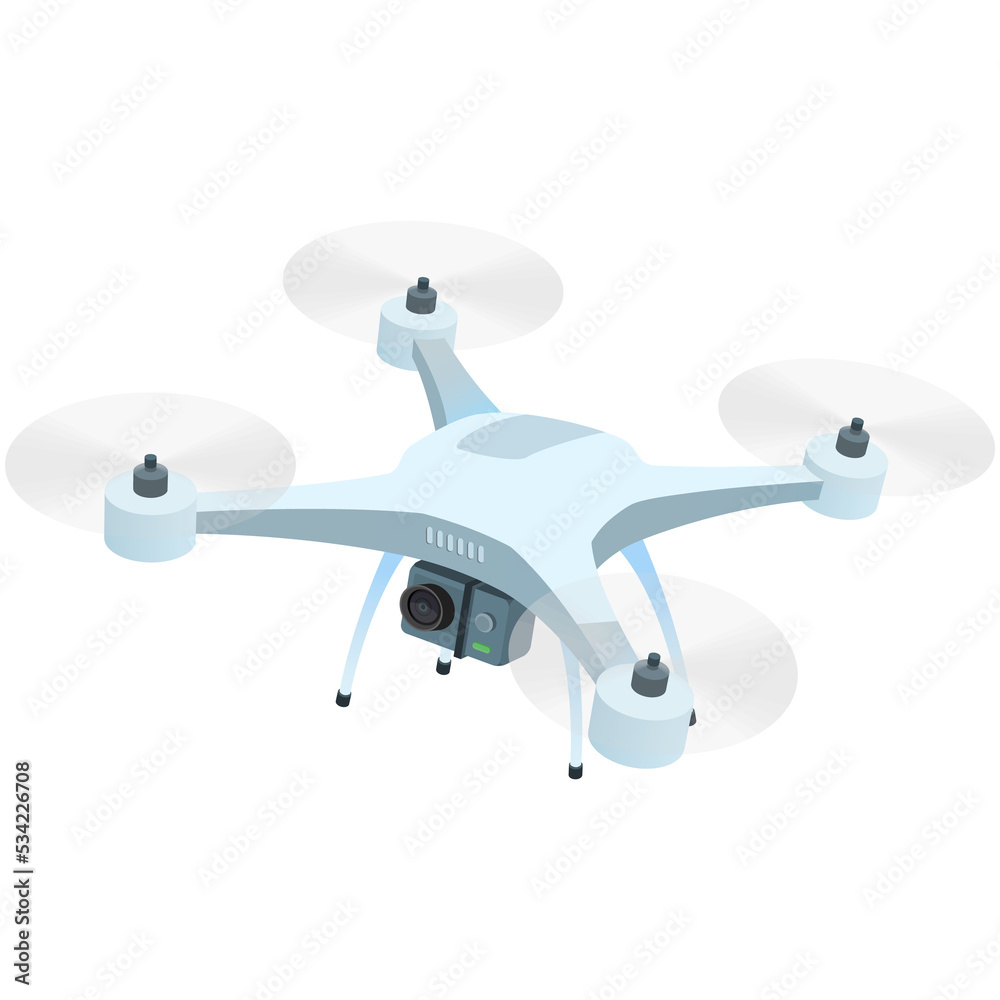 Drone with camera recording video icon vector Drone with camera recording video icon vector