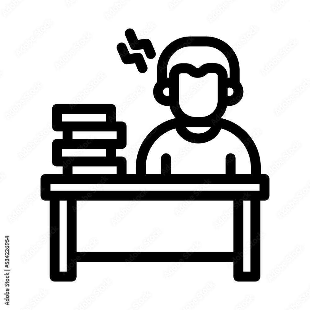 overwork line icon illustration vector graphic overwork line icon illustration vector graphic