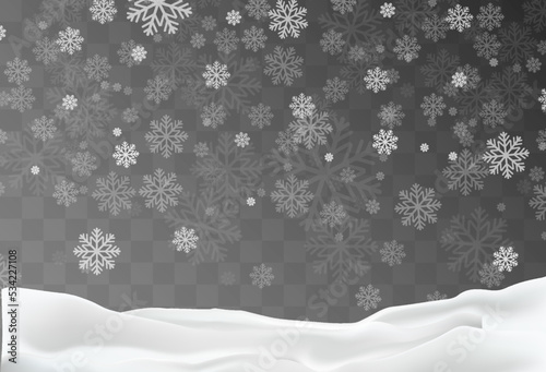 Vector snowflakes. Snowfall, snow. Snowflakes on an isolated background