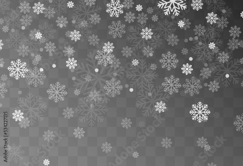 Vector snowflakes. Snowfall, snow. Snowflakes on an isolated background