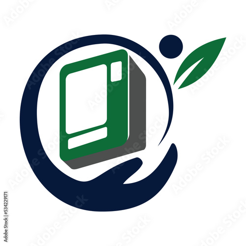 Healthy vending machines food logo template